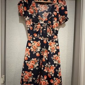 Costa Blanca Black and Orange Floral Jumpsuit